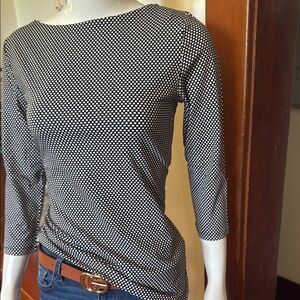 NWT jones NY size small Black and White Polka Dot Women's Top